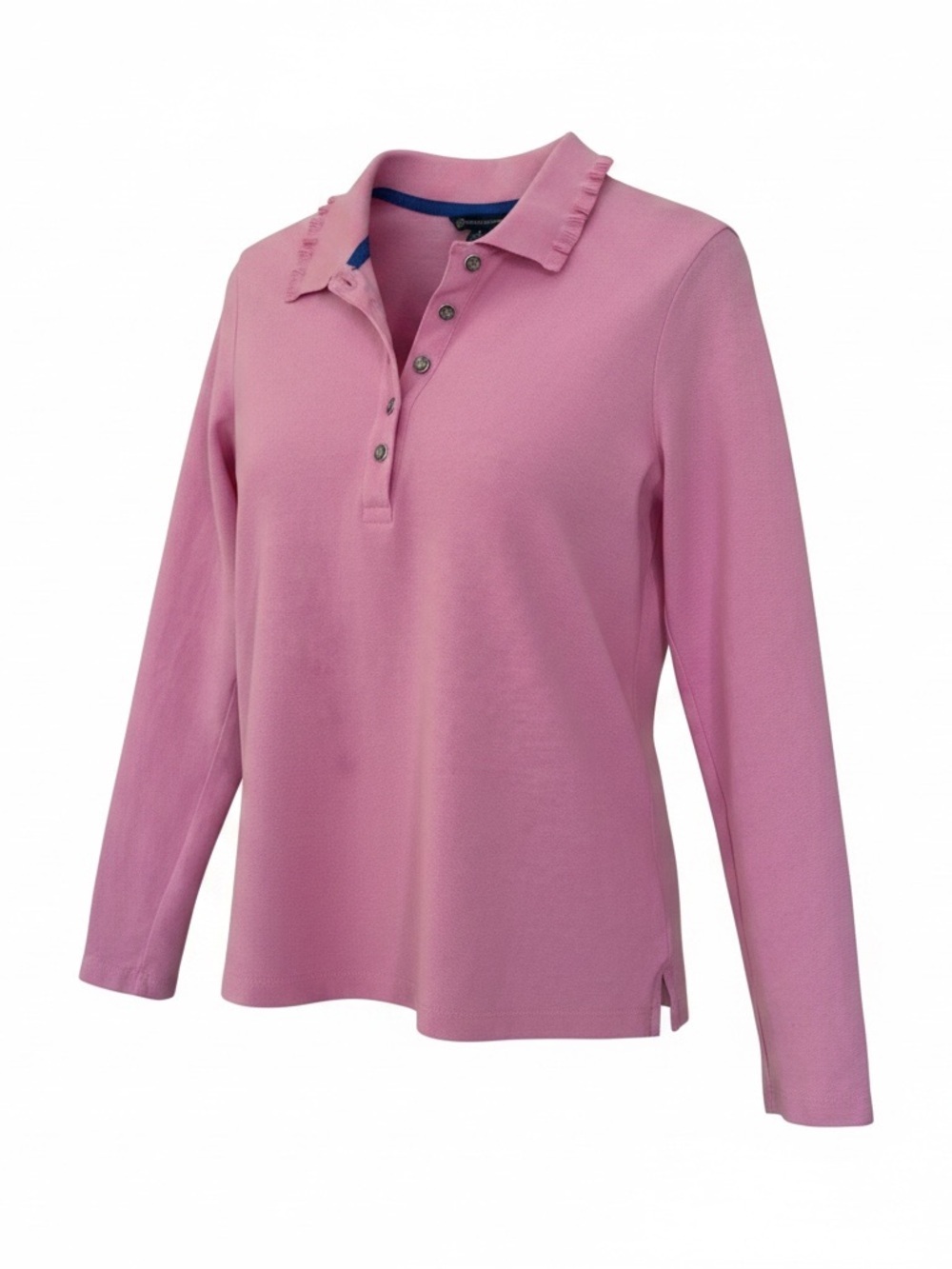 Brooks Brothers Light Pink Ruffle-Collar Polo Top Medium Preppy Golf Old Money